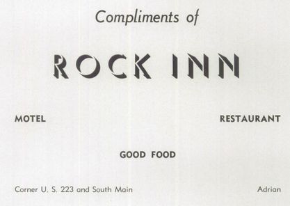 Rock Inn Motel & Restaurant - 1951 Yearbook Ad